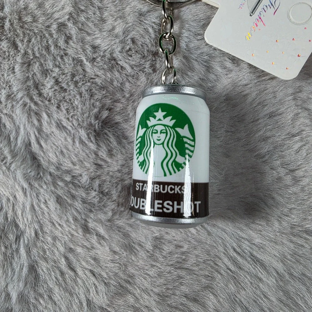 Starbucks Keychain Unisex OS White Doubleshot Espresso Can Braided Wristlet